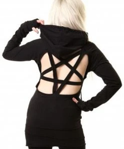 Innocent Clothing All Ladies Clothing Poizen Cupcake Cult Yes No Cat Hoodie #