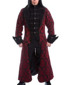 Innocent Clothing Poizen Quentin Red Brocade Coat