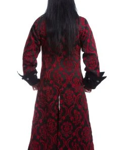 Innocent Clothing Poizen Quentin Red Brocade Coat