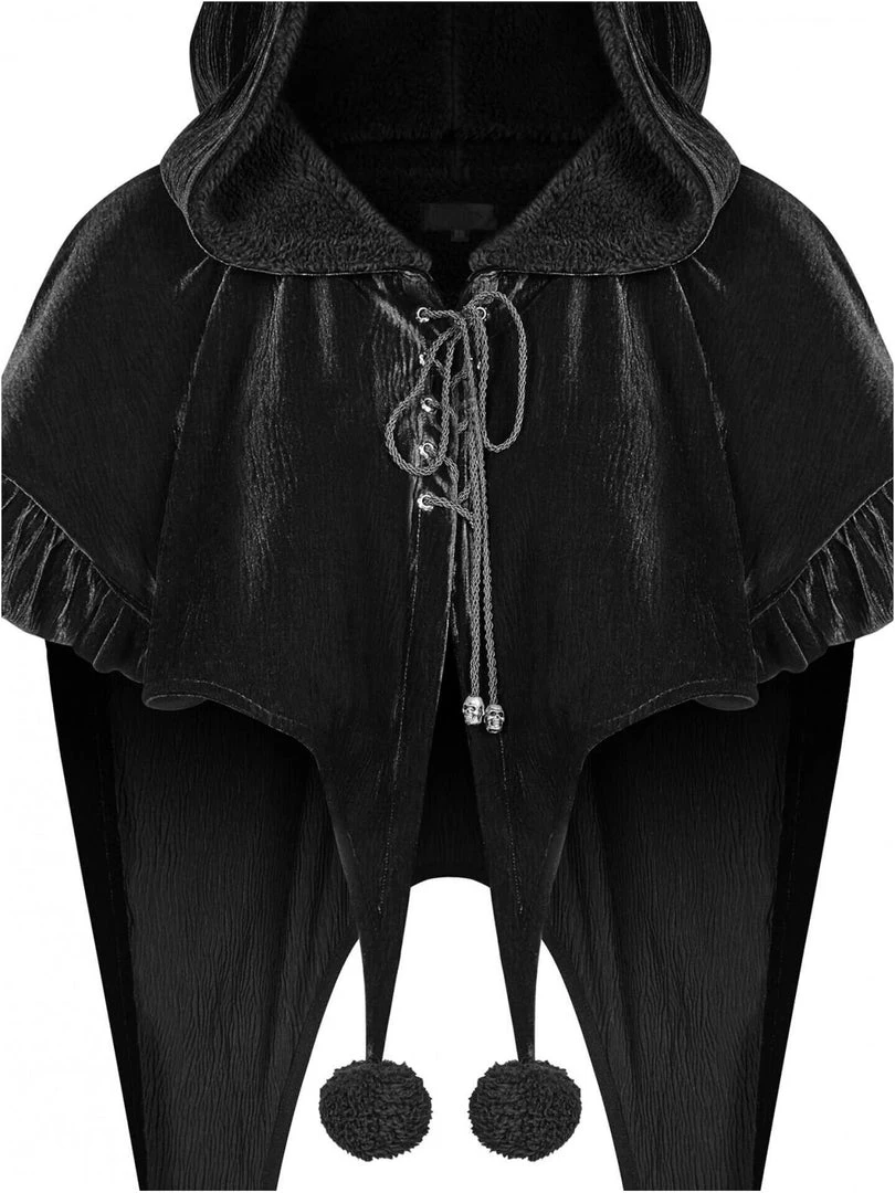 Punk Rave Black Fairy Hooded Bolero Cape 17 Punk Rave Black Fairy Hooded Bolero Cape
