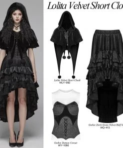 Punk Rave Black Fairy Hooded Bolero Cape 20 Punk Rave Black Fairy Hooded Bolero Cape