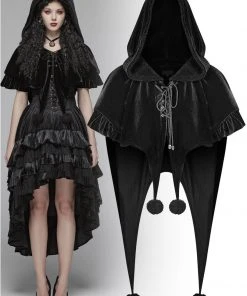Punk Rave Black Fairy Hooded Bolero Cape 35 Punk Rave Black Fairy Hooded Bolero Cape