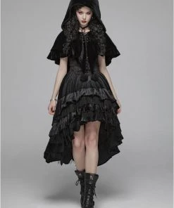 Punk Rave Black Fairy Hooded Bolero Cape 24 Punk Rave Black Fairy Hooded Bolero Cape