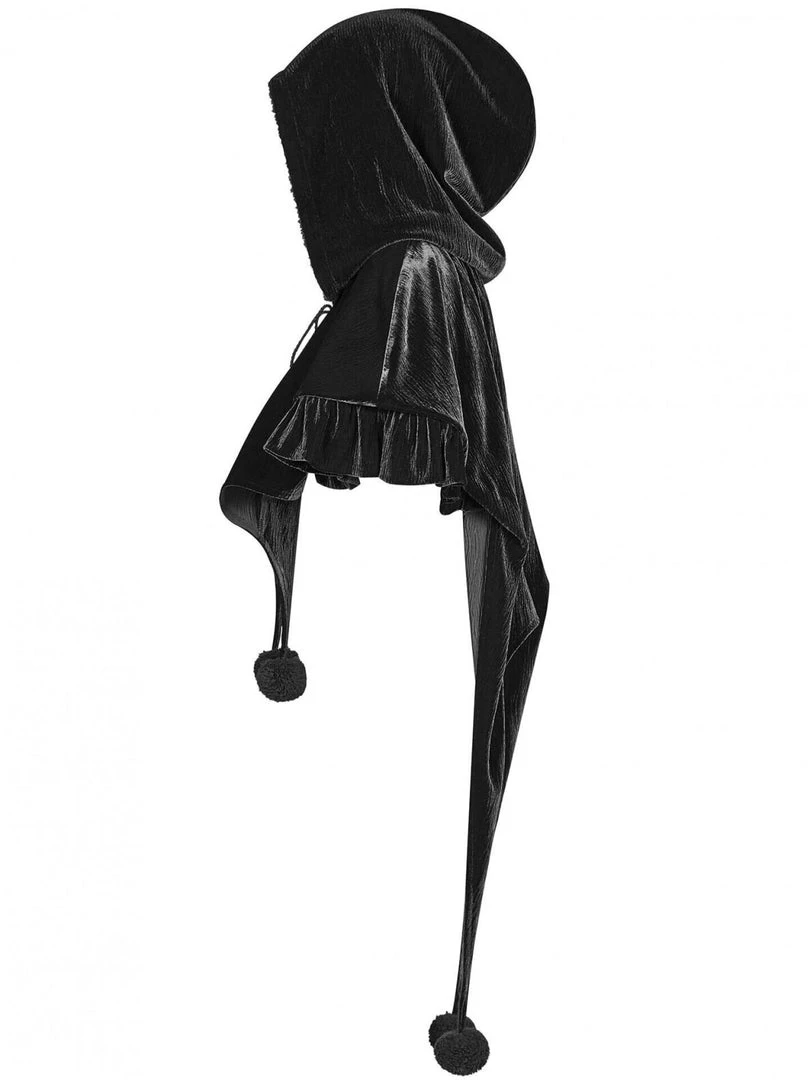 Punk Rave Black Fairy Hooded Bolero Cape 11 Punk Rave Black Fairy Hooded Bolero Cape