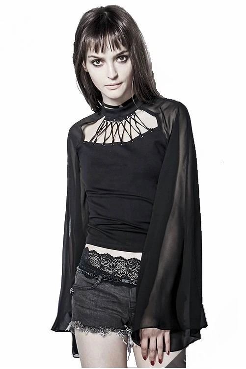 Punk Rave Calypso Top Ladies Gothic Clothing 3 Punk Rave Calypso Top Ladies Gothic Clothing