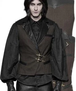 Punk Rave Formal Waistcoat Brown