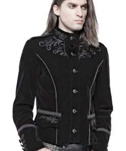 Mens Gothic Clothing Punk Rave Hamlet Black Jacket
