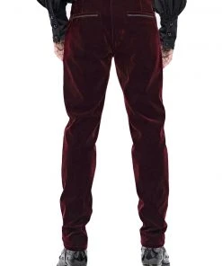 Mens Gothic Clothing Punk Rave Hamlet Red Trousers