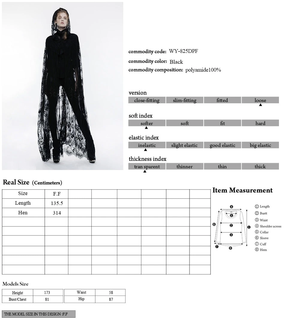 Punk Rave Lilith Black Cape 6 Punk Rave Lilith Black Cape