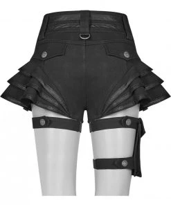 Ladies Gothic Clothing Punk Rave Maeve Shorts Black