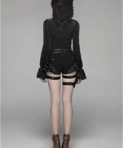 Ladies Gothic Clothing Punk Rave Maeve Shorts Black