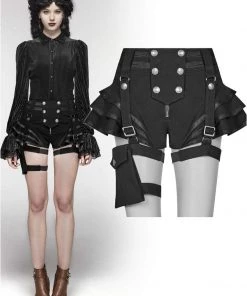 Ladies Gothic Clothing Punk Rave Maeve Shorts Black