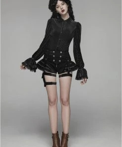 Ladies Gothic Clothing Punk Rave Maeve Shorts Black