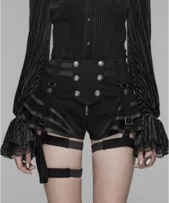 Ladies Gothic Clothing Punk Rave Maeve Shorts Black