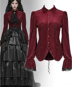 Punk Rave Maeve Red Shirt Ladies Gothic Clothing