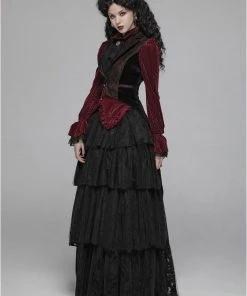 Punk Rave Maeve Red Shirt Ladies Gothic Clothing