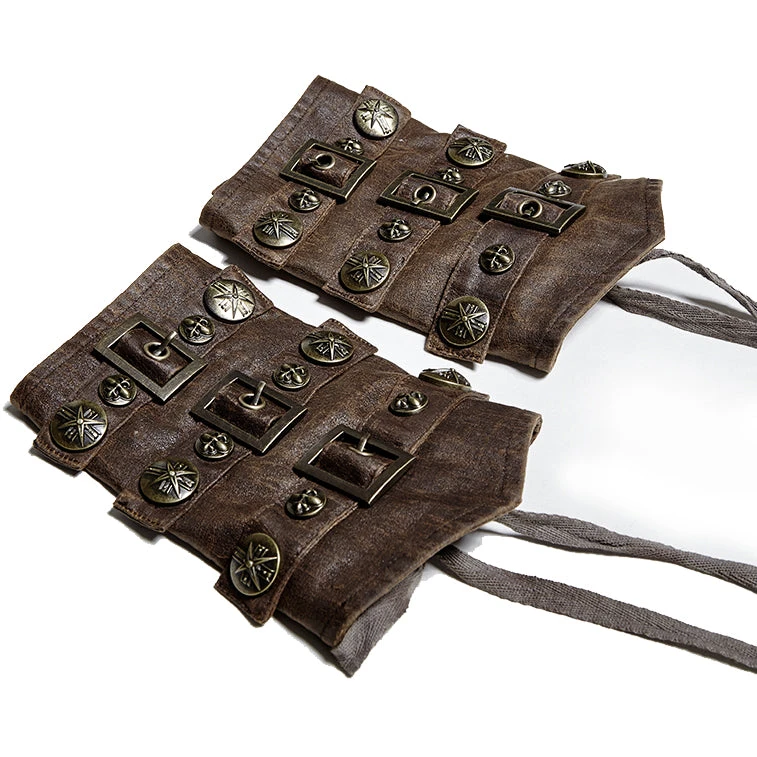 Punk Rave Pair Of Bedouin Wristbands Mens Steampunk Clothing 12 Punk Rave Pair Of Bedouin Wristbands Mens Steampunk Clothing