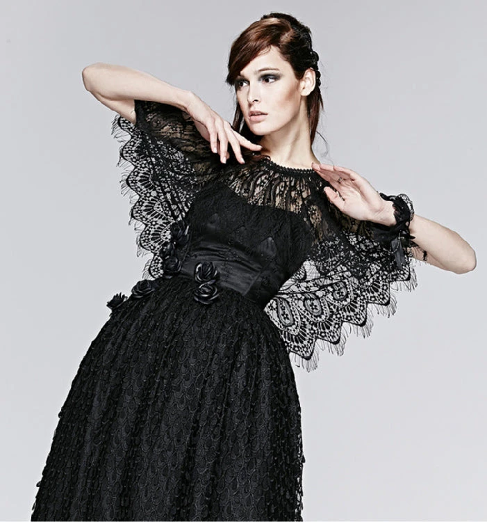 Ladies Gothic Clothing Punk Rave Peacock Cape S-151 5 Ladies Gothic Clothing Punk Rave Peacock Cape S-151