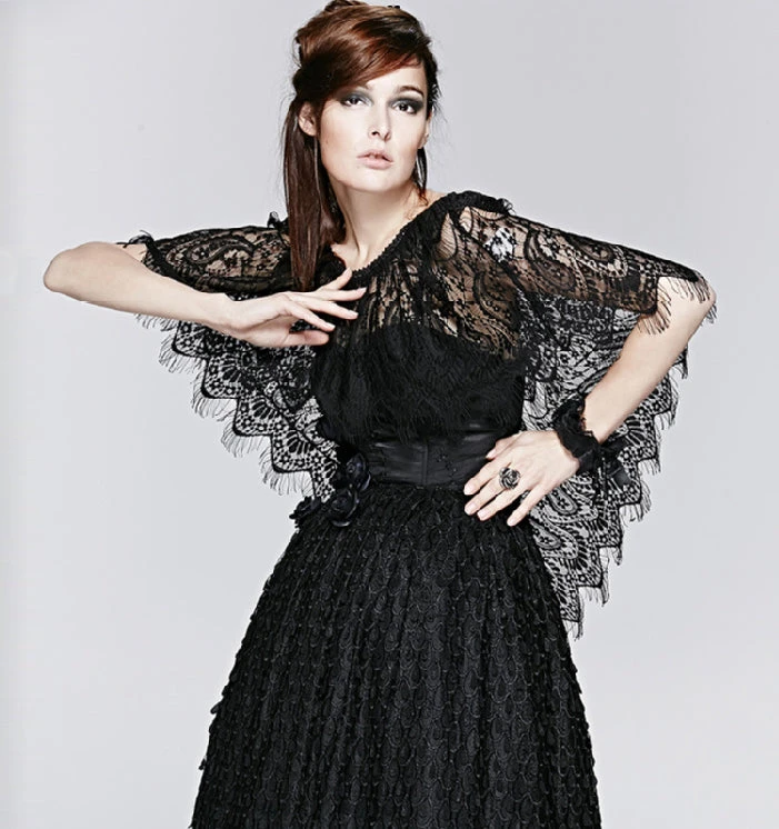 Ladies Gothic Clothing Punk Rave Peacock Cape S-151 6 Ladies Gothic Clothing Punk Rave Peacock Cape S-151