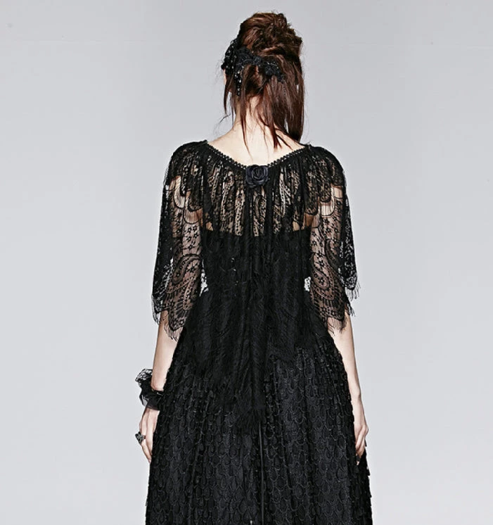 Ladies Gothic Clothing Punk Rave Peacock Cape S-151 12 Ladies Gothic Clothing Punk Rave Peacock Cape S-151