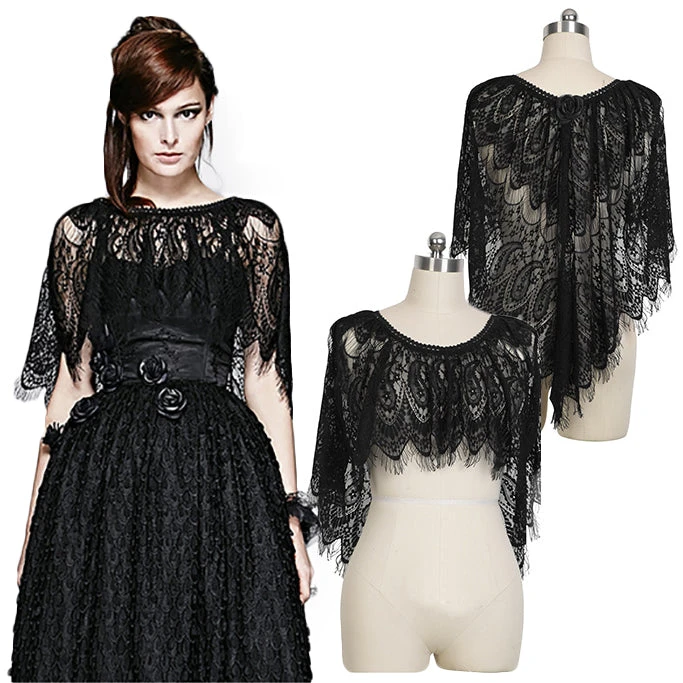 Ladies Gothic Clothing Punk Rave Peacock Cape S-151 4 Ladies Gothic Clothing Punk Rave Peacock Cape S-151