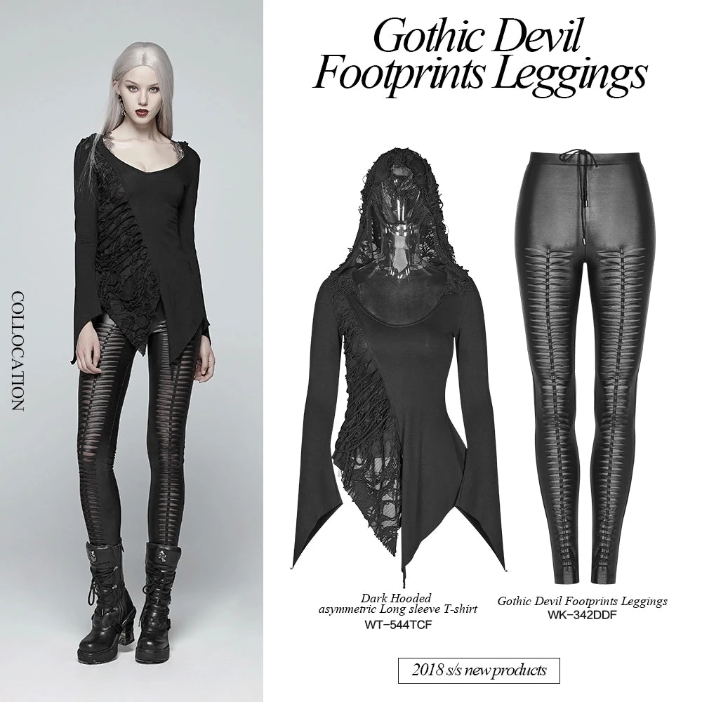 Ladies Gothic Clothing Punk Rave She Devil Leggings Black WK-342 5 Ladies Gothic Clothing Punk Rave She Devil Leggings Black WK-342