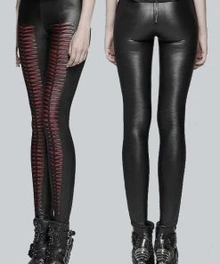 All Ladies Clothing Punk Rave She Devil Leggings Red WK-342