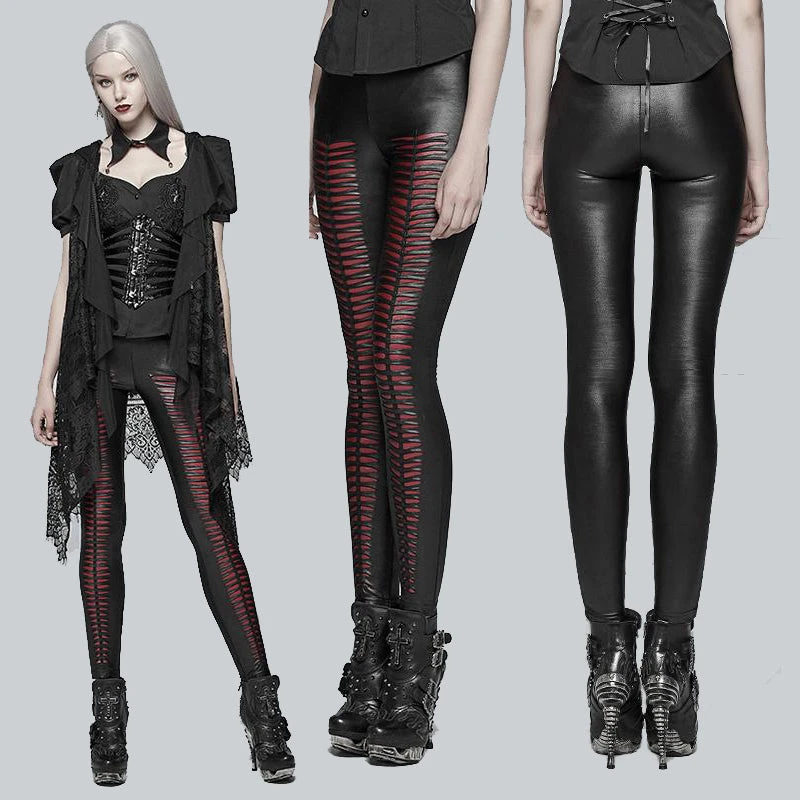 All Ladies Clothing Punk Rave She Devil Leggings Red WK-342 4 All Ladies Clothing Punk Rave She Devil Leggings Red WK-342