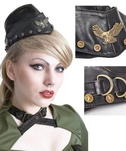 Punk Rave Soldier Side Cap Steampunk Hats