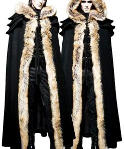 Punk Rave Winterfell Cloak Black Mens Mens Gothic Clothing