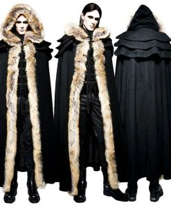 Punk Rave Winterfell Cloak Black Mens Mens Gothic Clothing
