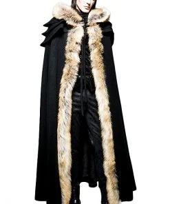 Punk Rave Winterfell Cloak Black Mens Mens Gothic Clothing