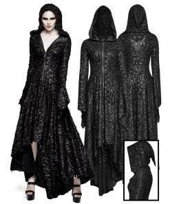 Ladies Gothic Clothing Punk Rave Witchcraft Hooded Dress Q-308