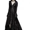 Ladies Gothic Clothing Punk Rave Witchcraft Hooded Dress Q-308