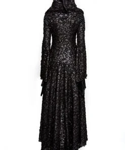 Ladies Gothic Clothing Punk Rave Witchcraft Hooded Dress Q-308