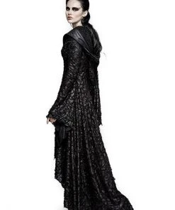 Ladies Gothic Clothing Punk Rave Witchcraft Hooded Dress Q-308