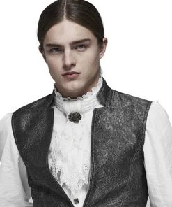 Mens Gothic Clothing Punk Rave Gothic Romeo Jabot White