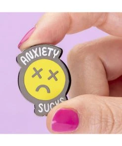 Pins, Badges And Patches Punky Pins Anxiety Sucks Enamel Pin