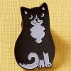 Punky Pins Black And White Cat Enamel Pin Pins, Badges And Patches