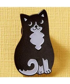 Punky Pins Black And White Cat Enamel Pin Pins, Badges And Patches