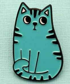Punky Pins Blue Cat Enamel Pin