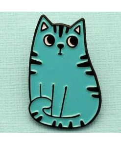 Punky Pins Blue Cat Enamel Pin