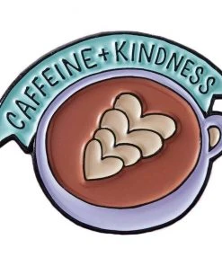 Punky Pins Caffeine And Kindness Enamel Pin Pins, Badges And Patches