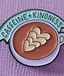 Punky Pins Caffeine And Kindness Enamel Pin Pins, Badges And Patches
