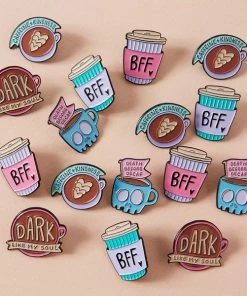 Punky Pins Caffeine And Kindness Enamel Pin Pins, Badges And Patches