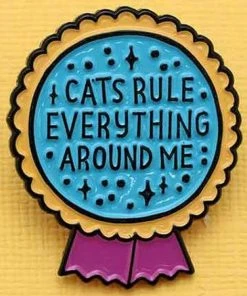Punky Pins Cat Rule Everything Enamel Pin Pins, Badges And Patches