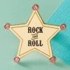 Punky Pins Rock And Roll Enamel Pin With Pink Diamantes
