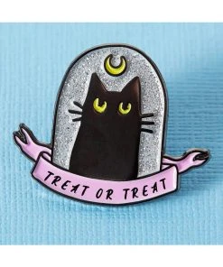 Pins, Badges And Patches Punky Pins Treat Or Treat Black Cat Enamel Pin