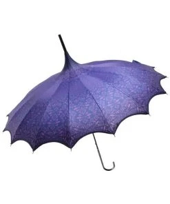 Soake Purple Patterned Pagoda Umbrella / Parasol Gothic Accessories