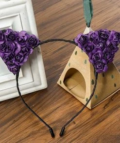 Gothic Hair Accessories Rose Cat Ear Headband, 4 Colours Hair Pins, Combs, Hairbands